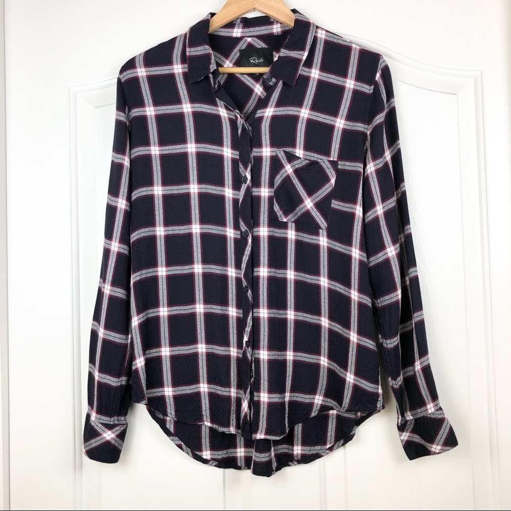 Rails Hunter Plaid Flannel Button Down Shirt - image 1